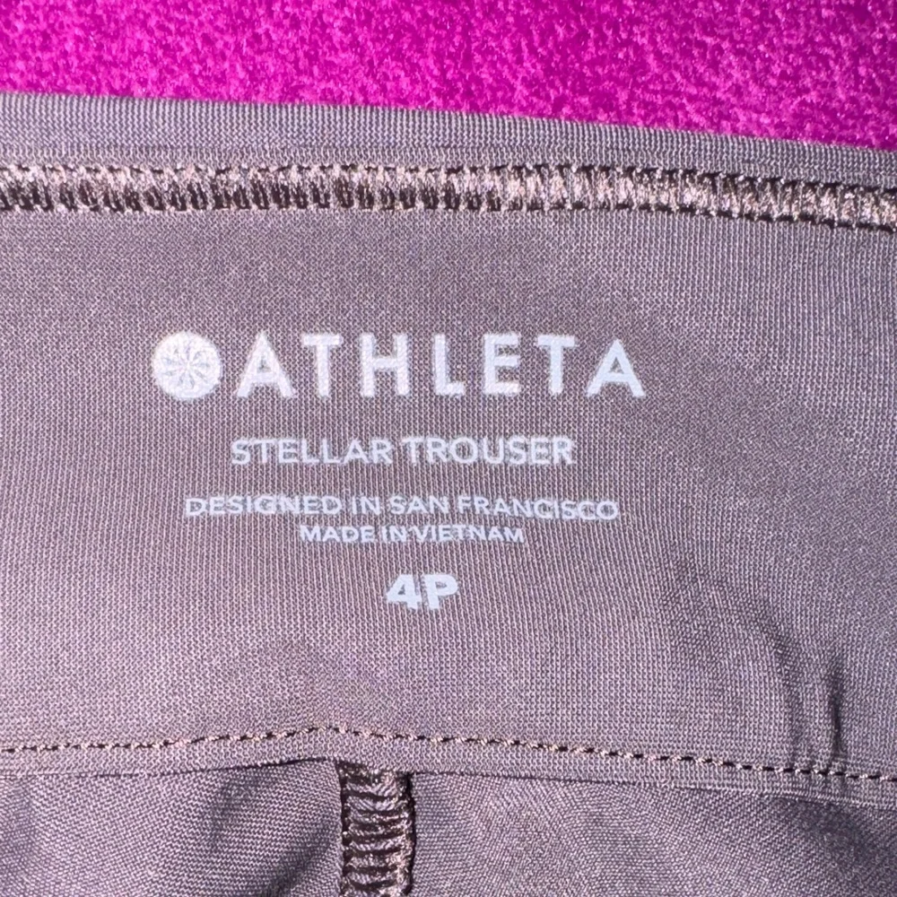 Athleta Women Brown Stellar Trouser High Rise Waist Luna Fabric Flattering Pants - Picture 4 of 7